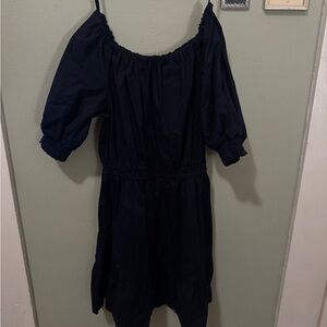 GAP Navy Off-the-Shoulder Puff Sleeve Sundress